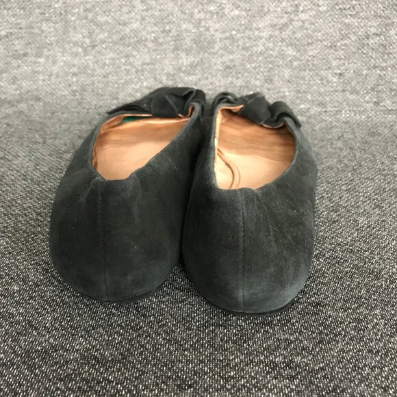Madewell Womens French Knot Skimmer Black Suede Bow Pointed Toe Ballet Flats 9 - Picture 7 of 11